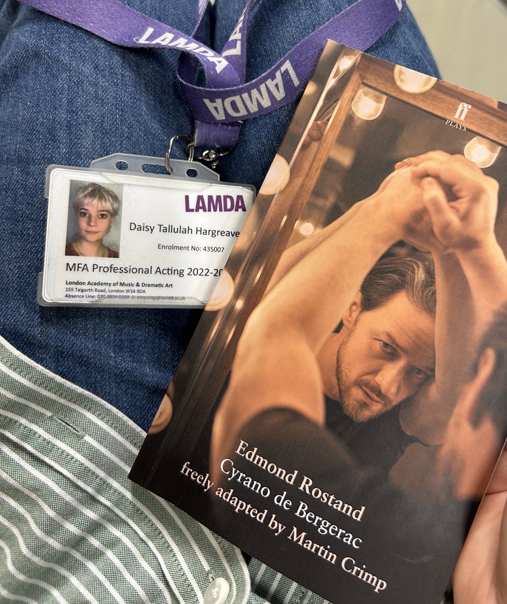 DaisyHarg02's tweet photo. So excited to get to work on my LAST SHOW at @LAMDAdrama - the amazing #Cyrano adapted by #MartinCrimp directed by @Spectatoreab - it’s gonna be a great one ❤️ https://t.co/ZZSFWcOTns