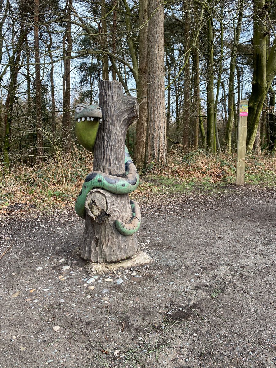 Our surveyors came across a very mysterious creature in @visitdelamere. He has terrible tusks and terrible claws and terrible teeth in his terrible jaws! Keep your eyes peeled for our purple prickled friend coming soon to AccessAble. #KnowMoreGoMore #GruffaloTrail #Gruffalo