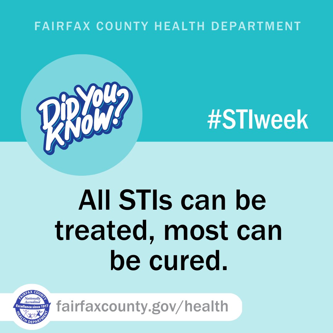 It's #STIweek, a week to raise awareness about the impact of sexually transmitted infections (STIs), reduce stigma, and share information about prevention, testing, and treatment. Learn more at bit.ly/3vJN6PF. #FFXHealth #FFXHealthFact
