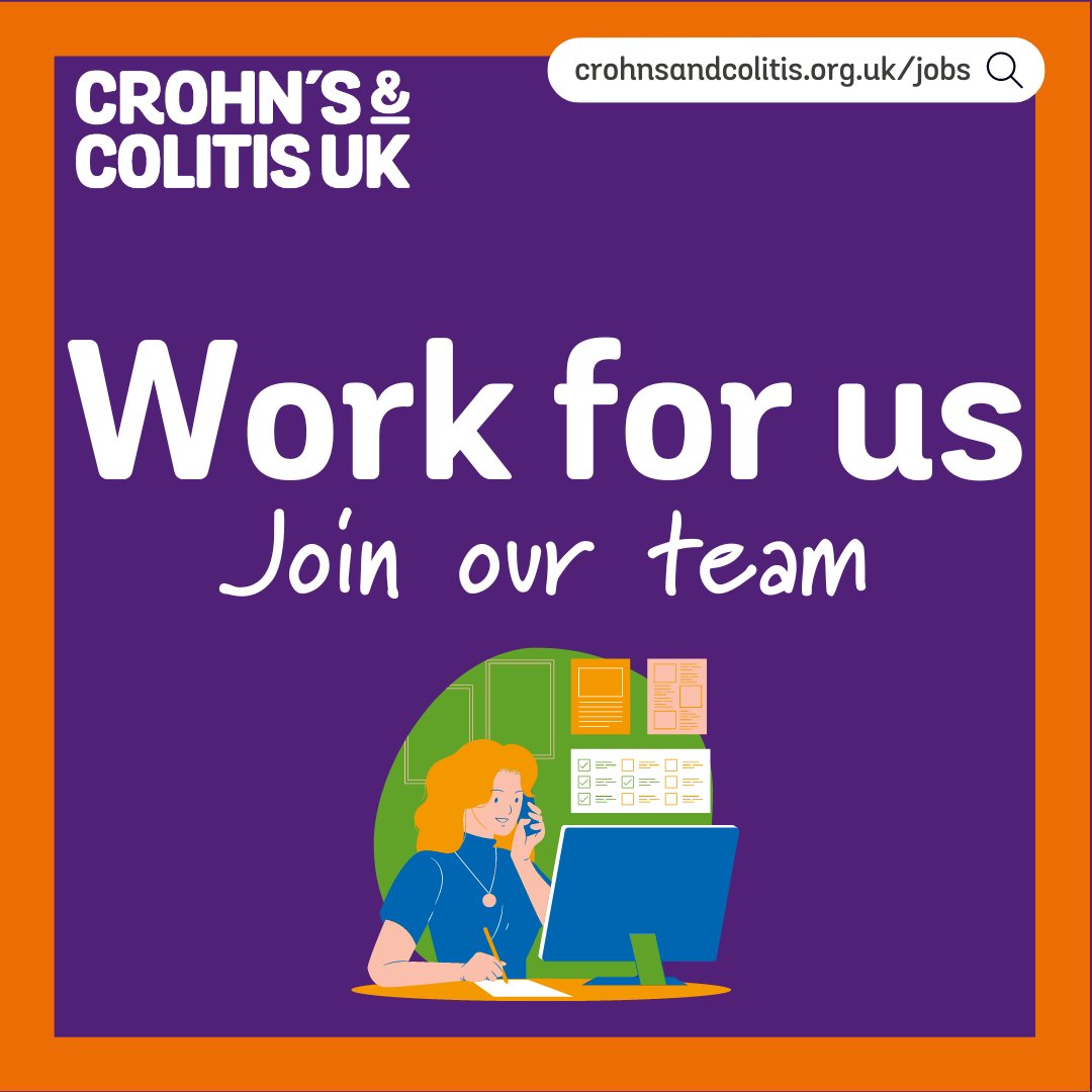 CrohnsColitisUK's tweet photo. View our latest jobs below or find out about volunteering opportunities.

-  Policy Lead (Scotland &amp; Northern Ireland)
-  Bespoke Events Fundraising Officer.

Find out more, visit https://t.co/iVUd2htRYw 

#Charityjobs  #Crohns #Colitis #IBD #FundraisingOfficer #PolicyLead https://t.co/Kol1ELGIZk