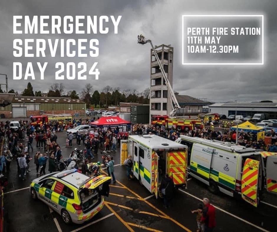 ❗️EMERGENCY SERVICE’S DAY ❗️

 📅 11th May 2024
⏰ 10am - 12.30pm 
📍 Perth Fire Station 

🚒 🚔 🚑 🛟⛰️🐶 🚁⛑️

There will be FREE hot food and drink available! But bring some change for the icecream van! 🍦☀️ 

There will be no parking, please come  on foot 🅿️