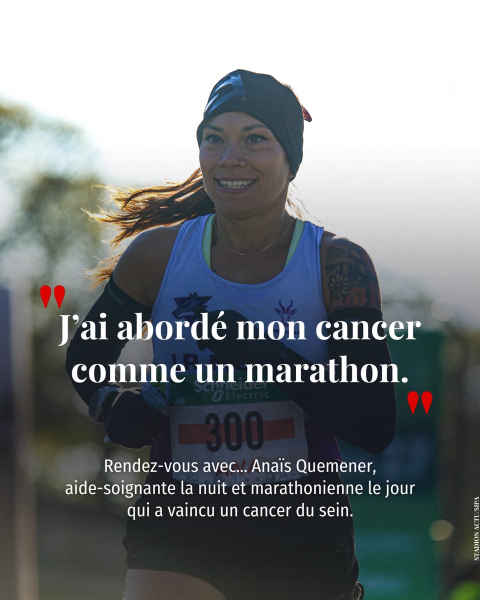 Aide-soignante la nuit et marathonienne le jour, à 33 ans, Anaïs Quemener (@ANAQMNR) a vaincu un cancer du sein. Elle raconte au « Point » ce combat qu’elle a mené grâce à sa passion pour la course. ➡️ bit.ly/440jsSW Par @lefebvreclaire