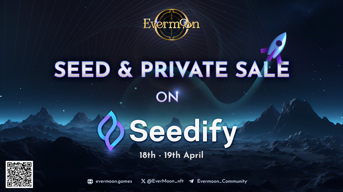 Get Your Chance to Own a Piece of Evermoon 🚀🌙

The $EVM Private Sale on @SeedifyFund is your exclusive opportunity to get in early. Don't miss out!

👉 Private Round: 18th - 19th April
👉 Seed Club Link: seedify.fund/igo/6619428696…
👉 Private Round Link: seedify.fund/igo/65b92d47b2……