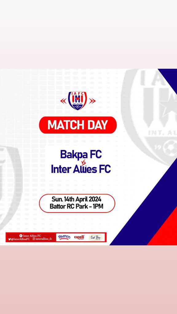 InterAlliesFC's tweet photo. MATCH DAY π
@rfavolta FA Division 2 league #LW12 https://t.co/7ZPW3zwpMK