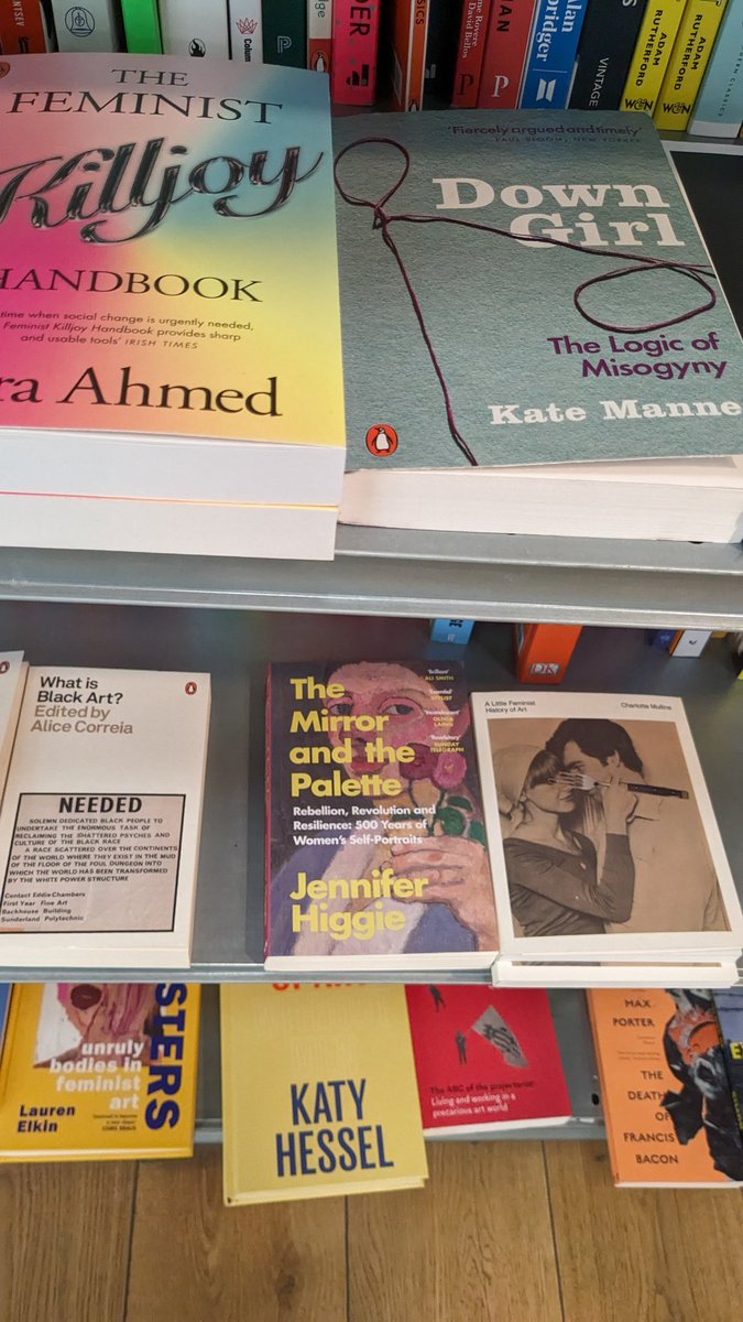 Fabulous selection of books in display in the @Nottm_Contemp shop today 💪 including @JenniferHiggie The Mirror and the Palette 🎨📚