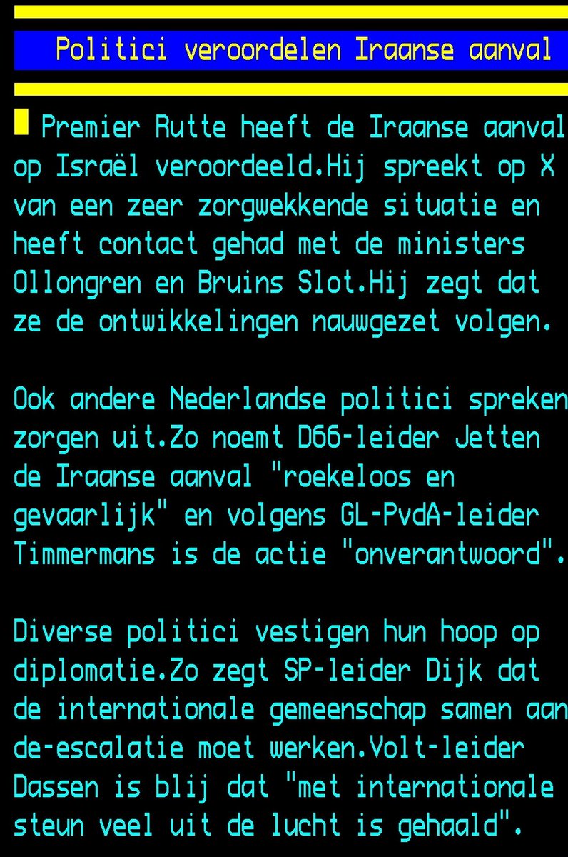 Natuurlijk, iedereen veroordeelt de aanval van #Iran.
Maar waarom zegt niemand dat #Israël deze reactie van Iran zelf heeft uitgelokt met de aanval op het Iraanse #consulaat in #Syrië.
#IranAttack #drones #Groenlinks #pvda #cda #VVD