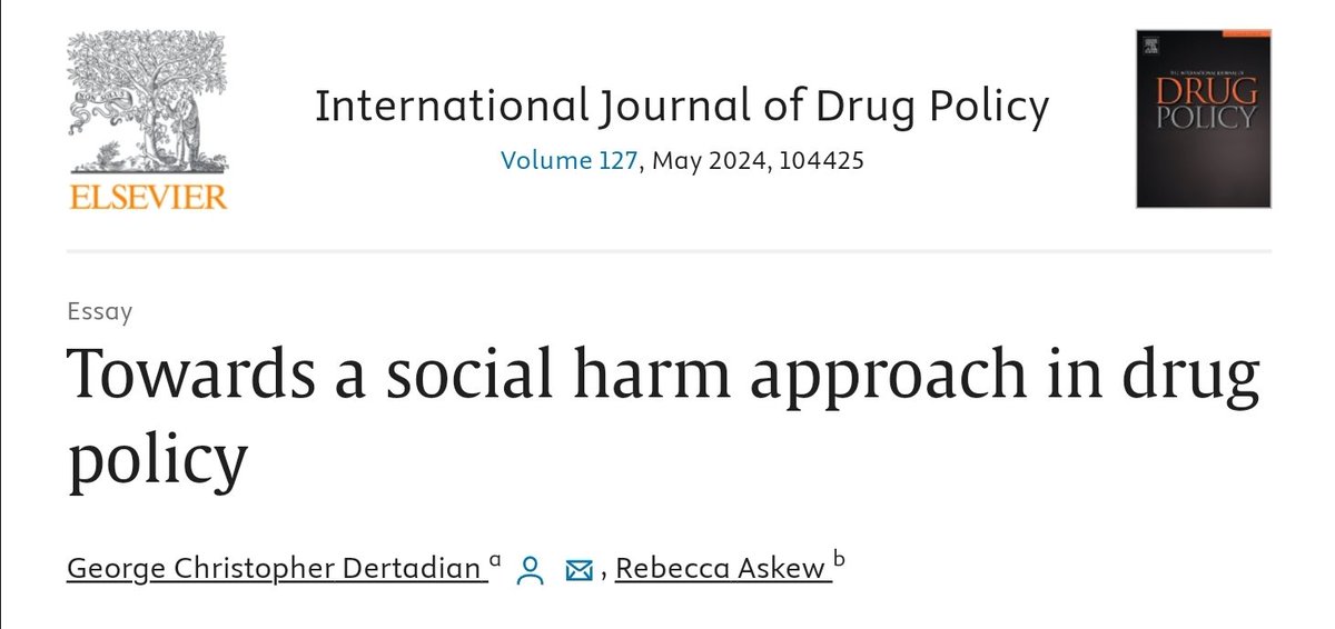 New paper in @ijdrugpolicy with @drskew reflecting on the possibilities of a social harm approach in drug policy (and research).