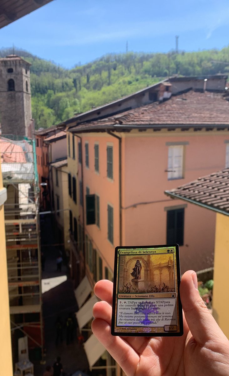 #PauperCube day 75💚🤍

In this sunny Sunday here in Garfagnana there is a little festival about Flowers called “Selvaggia”

This event reminds me a lot of GW things, so here we are with Evangel

I love the concept of the card and the way it interacts with Selesnya’s lore
#cube