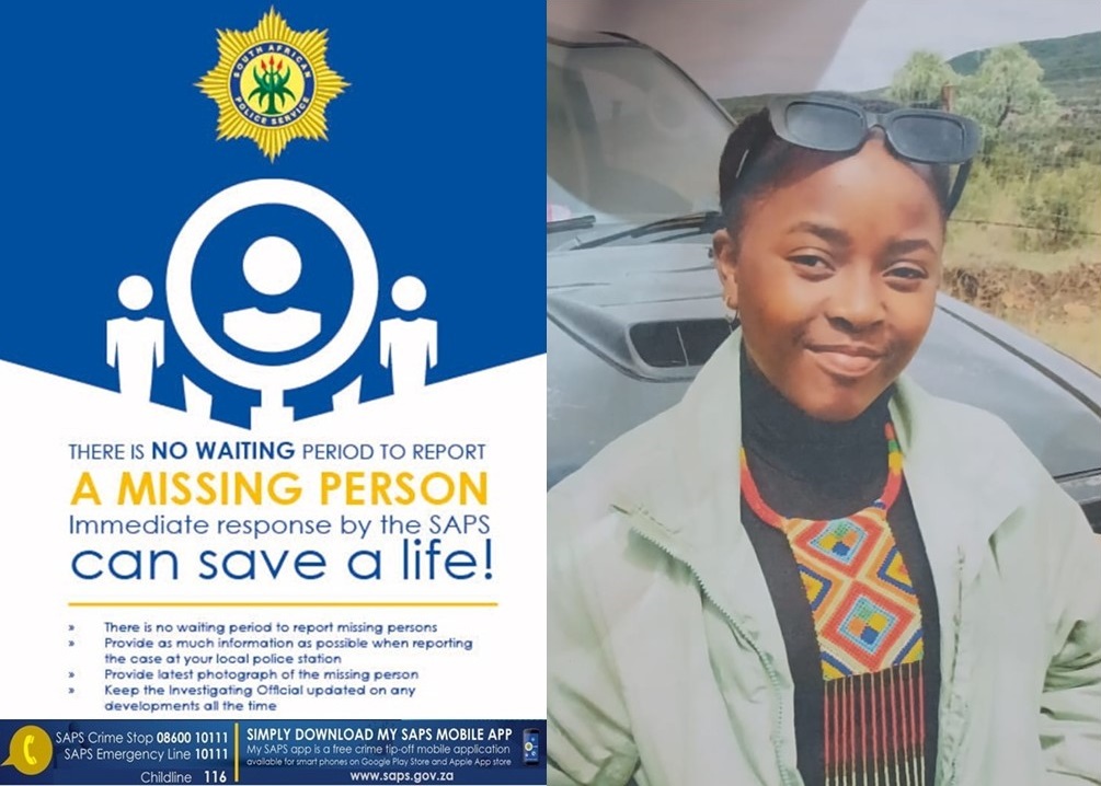 #sapsFS #Missing Nomvula Sibeko (22) was last seen on Friday, 03/04 she said she was going to collect her jacket from her Grandmother's place at Ezenzeleni in Warden. She never returned back home that night. Anyone with information, contact WO Tladi 082 380 0623, #CrimeStop…