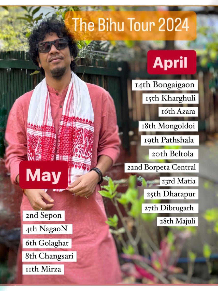 Doing this tour after couple of years! So looking forward for the morom, love and blessings!! Can’t wait to see you all! ♥️ Happy Bihu ♥️ Also looking forward to meeting all the #Paponists again! 🤗 #Bihu2024 #PaponLive