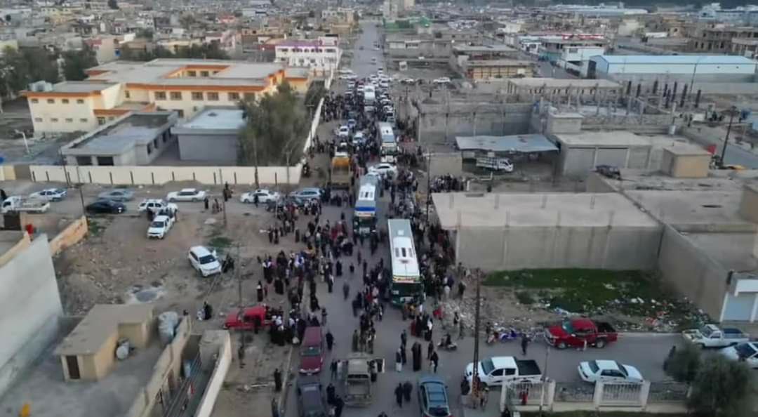 Two people were killed and six were injured while receiving a convoy of pilgrims in the town of Hawija, southwest of Kirkuk on Saturday.