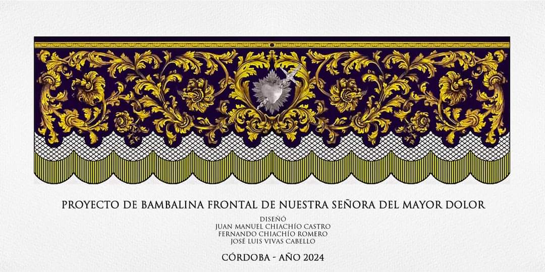 Proyecto de bordado del palio de Nuestra Señora del Mayor Dolor de la Hermandad del Calvario.