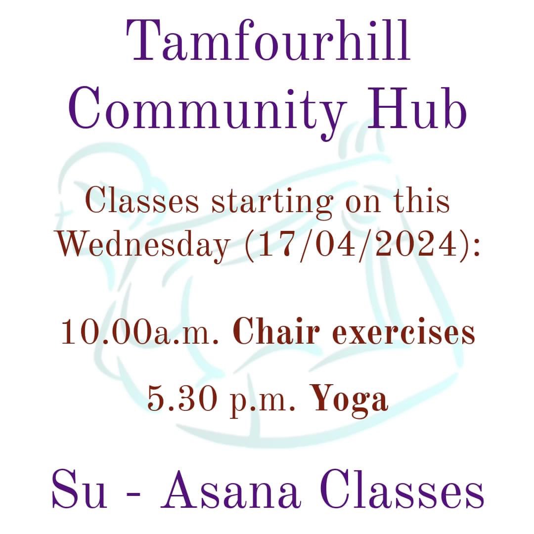 New classes starting this week at the hub @CVSFalkirk @FalkirkHSCP #stayactive #socialhealth