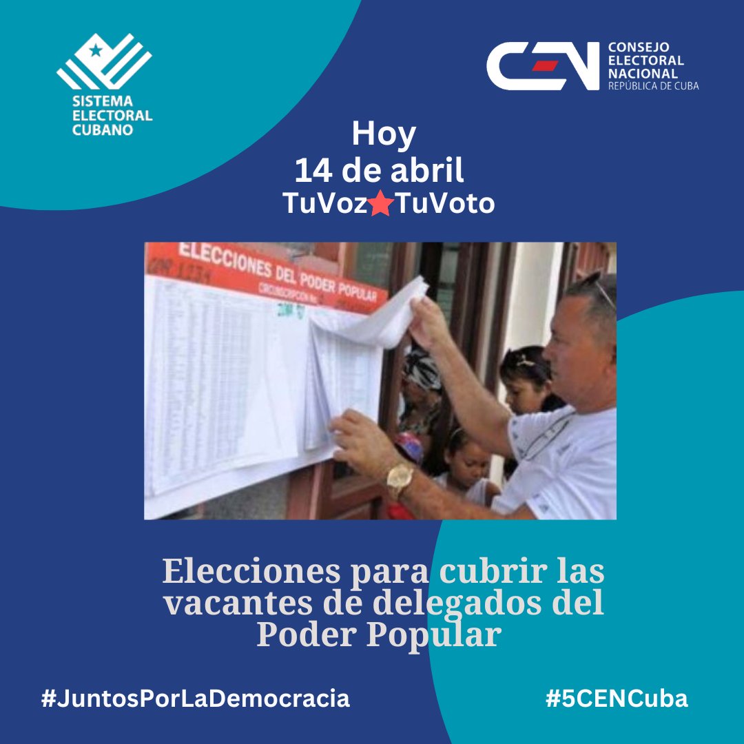 ➡️Hoy desde el barrio, nueva jornada electoral. El pueblo elige a sus delegados a las Asambleas Municipales del #PoderPopular en alrededor de 42 circunscripciones del país.💯🇨🇺 #JuntosPorLaDemocracia #5CENCuba @AlinaBalse87002 @ramospor_cuba @PresidenciaCuba @HomeroAcostaA