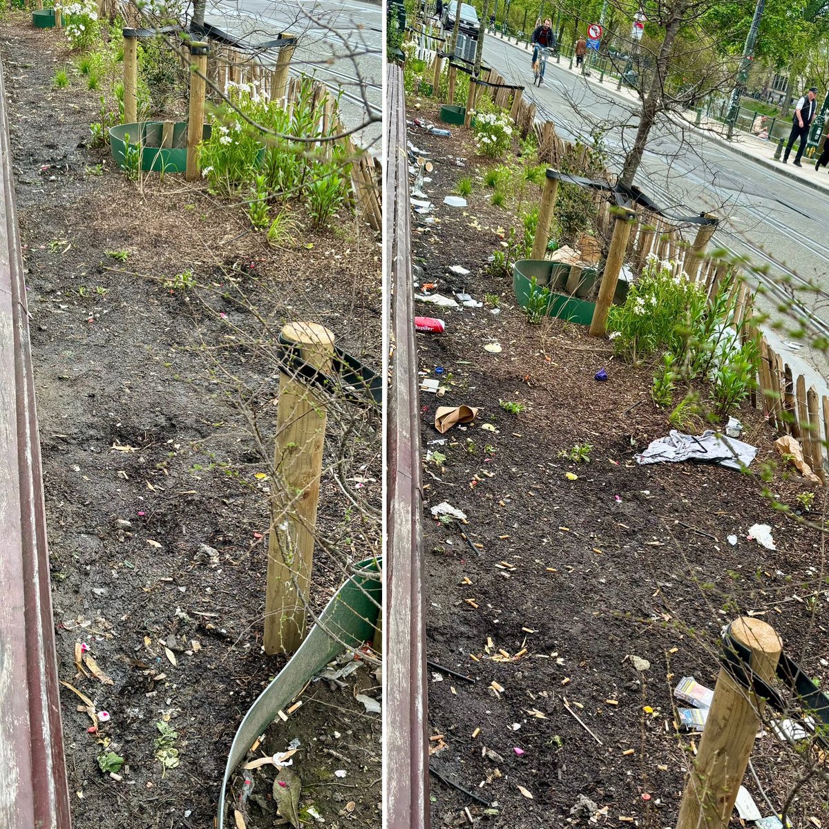 bertrandwert's tweet photo. @Lanomadesed Bon, on avait prévu de s’y retrouver les @ecoloxl on en a profité pour faire un petit #trashwalk dans les nouvelles superbes jardinières🥰🌿
Désolant que les usager•es de ces lieux se comportent en 🐷
Les services plantations y passeront aussi cette semaine🙏 @AudreyLhoest https://t.co/p1GFT6E7q2