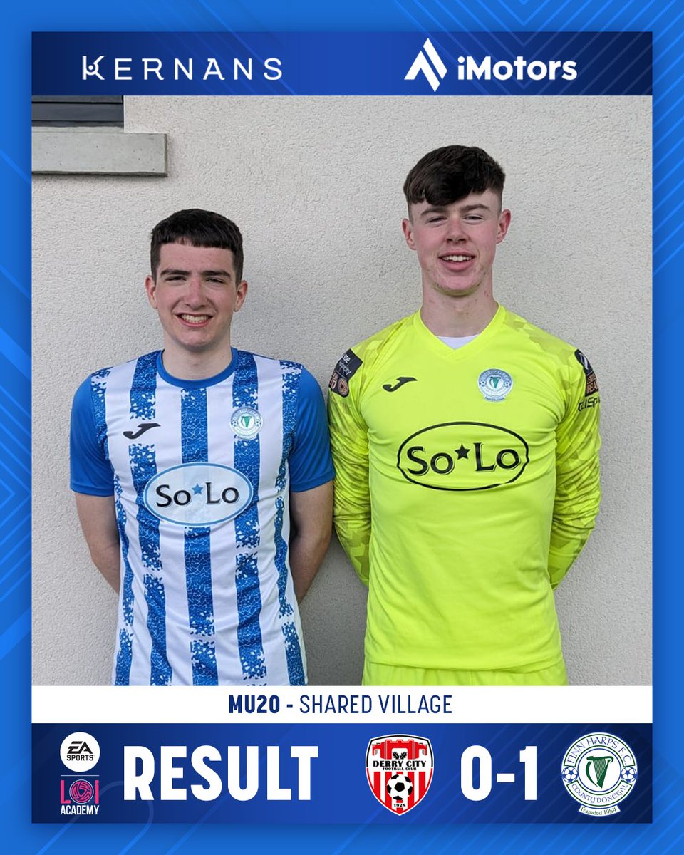 It was derby delight for our MU20s yesterday as they recorded a fantastic 1-0 win away to Derry City. Dylan McAteer was the Harps hero with the winning goal, while at the other end Oisin Cooney was in superb form, earning the POTM and helping Harps to a clean sheet.