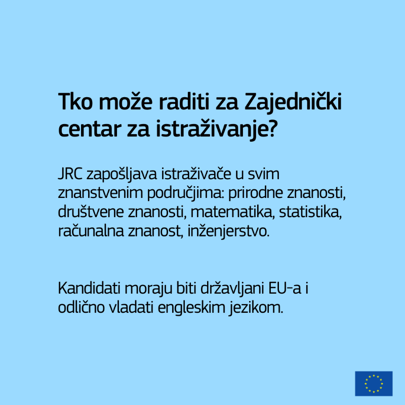 PRILIKE ZA ZAPOŠLJAVANJE 🔽

▶ Zajednički centar za istraživanje pokrenuo je nove web stranice za zapošljavanje. 
Potražite više informacija na web stranicama @EU_ScienceHub
➡ europa.eu/!HbMtKp ⚗🔬🧬

#EUScienceJobs #EUCareers