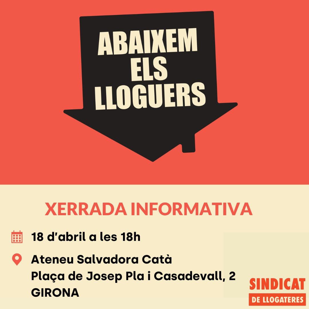 Llogateres_Gi's tweet photo. 🔴 XERRADA INFORMATIVA

🕒 18 d'abril, 18h

📍Ateneu Salvadora Catà, Plaça de Josep Pla i Casadevall, 2 https://t.co/UJGBwbPkLo