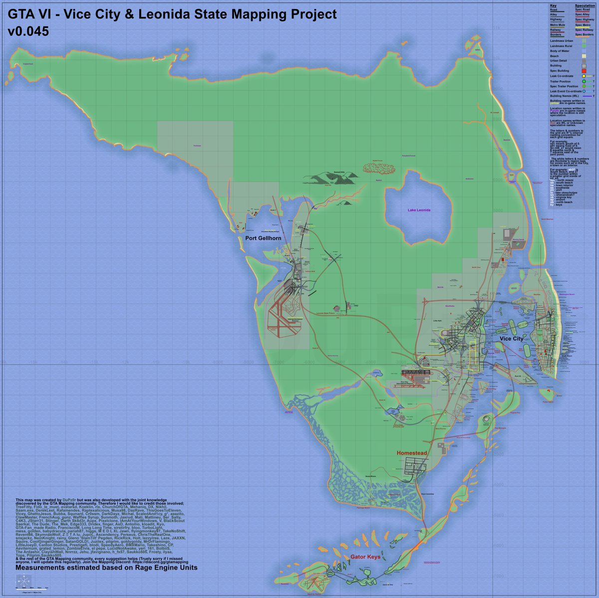 This is the current #GTAVI Mapping Project progress. The community was almost bang on with GTAV's map, so if they're correct with this, we're in fore a HUGE open-world map. 

vimap.saamexe.com/map