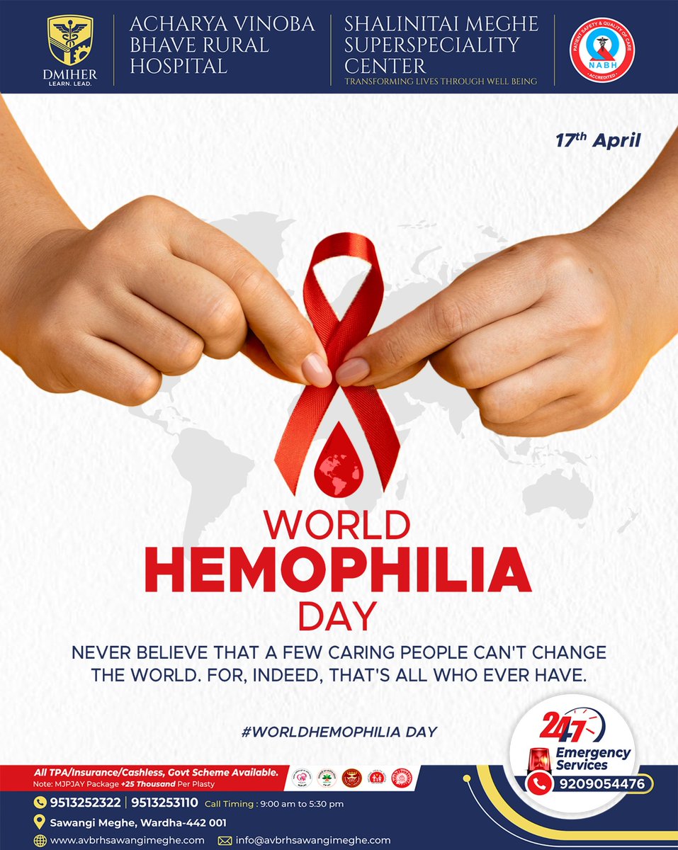 Join us in spreading hope and knowledge this World Hemophilia Day. Together, we can make a difference. #WorldHaemophiliaDay 

#HemophiliaAwareness #TreatmentForAll #BleedingDisorders #RareDiseaseAwareness #EmpowerPatients #HealthcareEquality