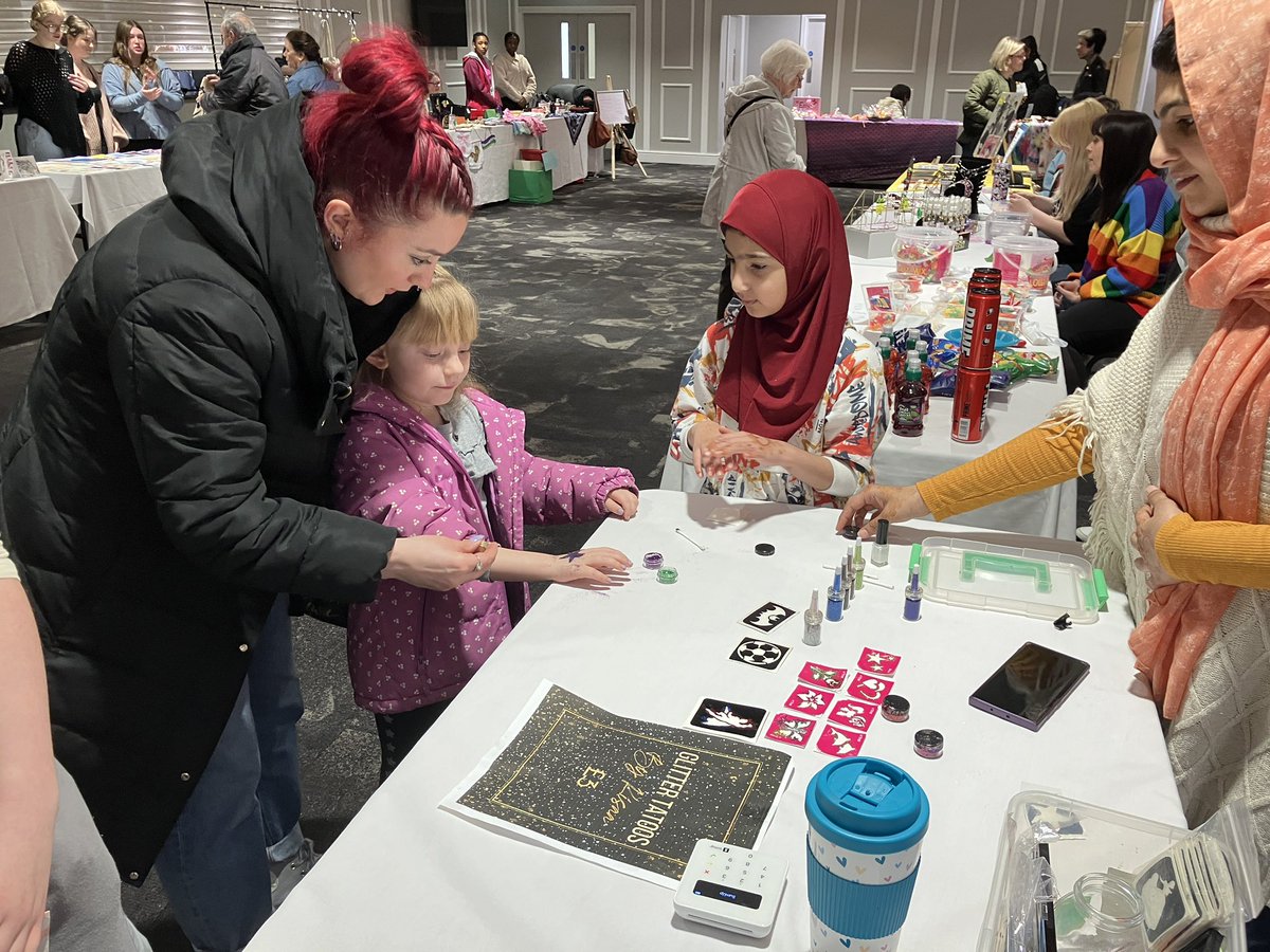 We are up and running at @stockportcnty with our celebration of Stockport creative talent. Come on down, it’s buzzing! We’ve got live entertainment and loads of great stalls with young people as young as eight selling their own handmade products! #theteenagemarketstockport