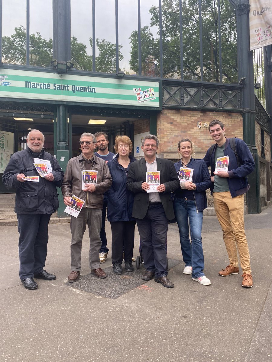 Au marché Saint-Quentin pour poursuivre la campagne de la gauche unie pour le monde du travail autour de @L_Deffontaines ! Reprenons la main !