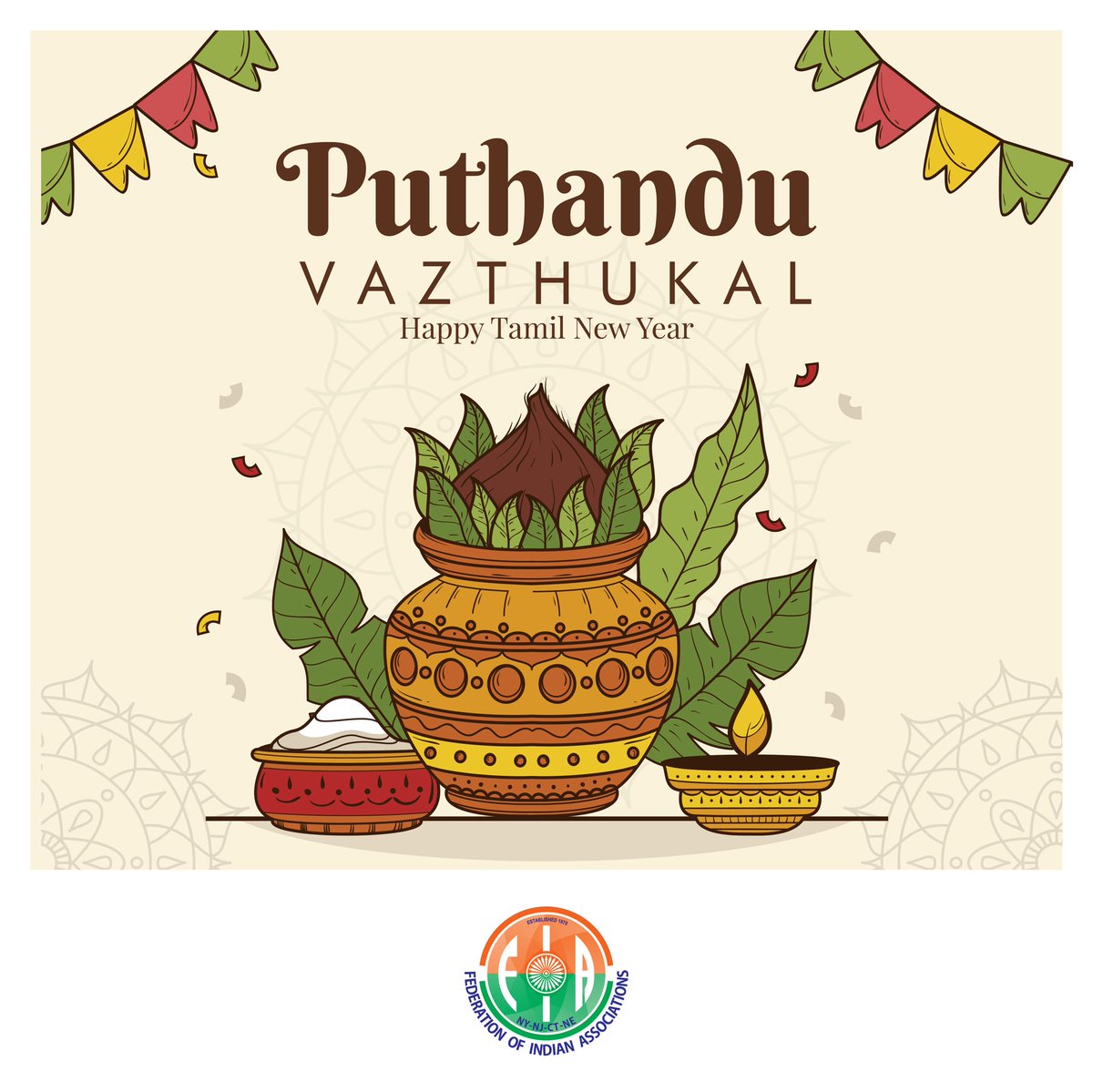 Happy Puthandu!” “May the beauty of Puthandu fill your life with joy and prosperity.” #puthundu #puthundunewyear #tamilnewyear #fia #fianynjct #vasudhaivakutumbakam