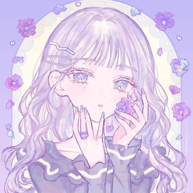 「blue nails parted lips」 illustration images(Latest)
