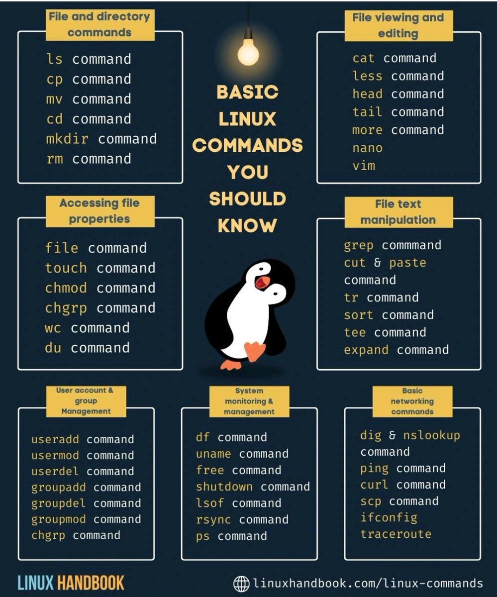 therouter07's tweet photo. Basic Linux Commands You Should Know
#therouter
#linux #cybersecurity https://t.co/he3M7TSqu4