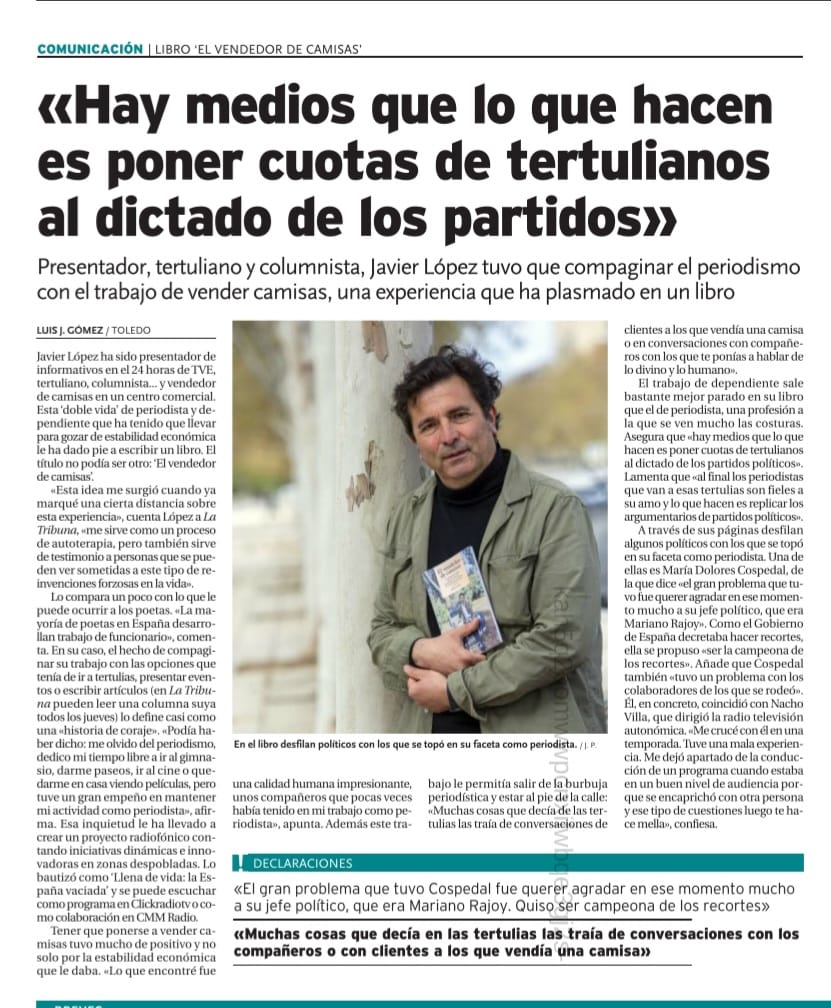 nuevosurco's tweet photo. 📌Agradecido a los compañeros de los diarios del grupo #Promecal.
Agradecido a Francisco Rodríguez, Luís Gómez y Javier Pozo
Os dejo por aquí esta entrevista, buen domingo!👇🏻
#Elvendedordecamisas https://t.co/XwCI80sili