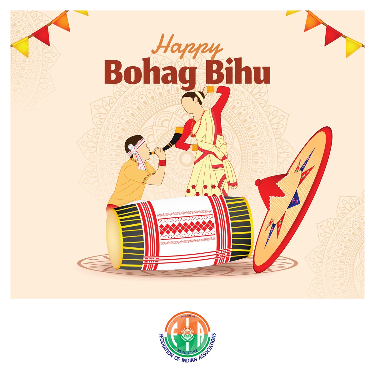 Sending love and warm wishes on the occasion of Bohag Bihu. Happy Bohag Bihu 🙏🏻🎷🪘 #bohagbihu #rangolibihu #asamfestival #indianfestival #vasudhaivakutumbakam