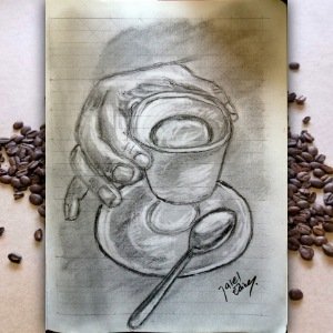 Espresso is a pencil drawing on scketchbook by jaleledineart. #art #dailyart #artwork #jaleledineart #drawing #pencildrawing #scketchbook #coffee #espresso