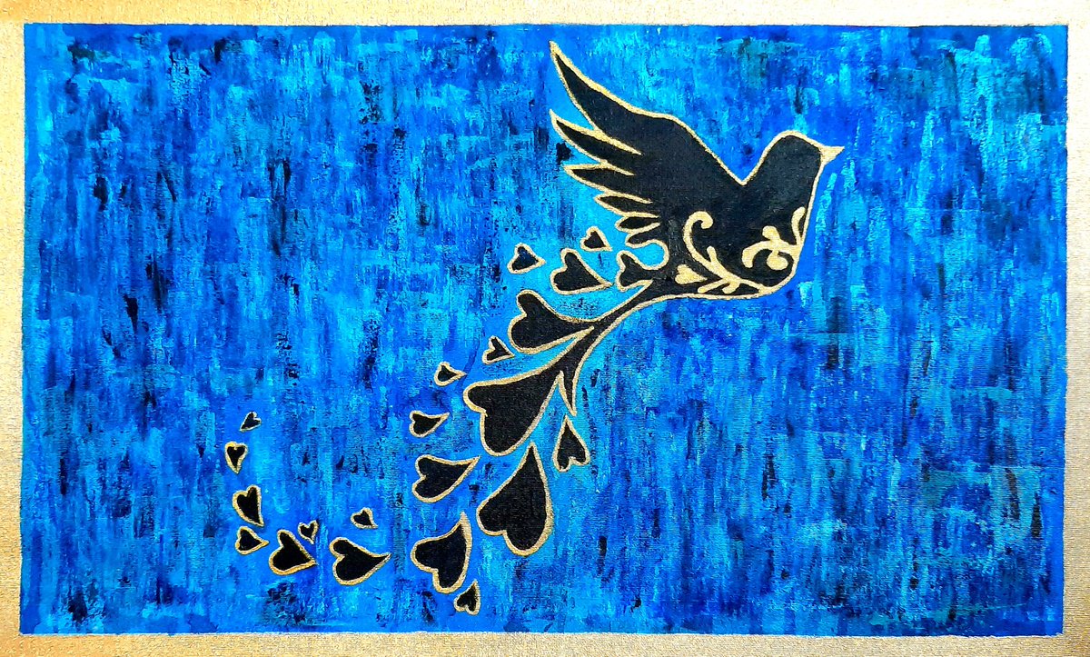 yasaminft's tweet photo. GM Lovely nft family 💫Physical abstract made with acrylic paint on canvas🎨. 
My art for a competition with the theme "Peace".
🕊6 edition 
🕊3.3 tezos
https://t.co/uY2xJP2HwS
#Peace #PersianArtGlow
#hypernfts #abstraction https://t.co/ghCBIVKz4d