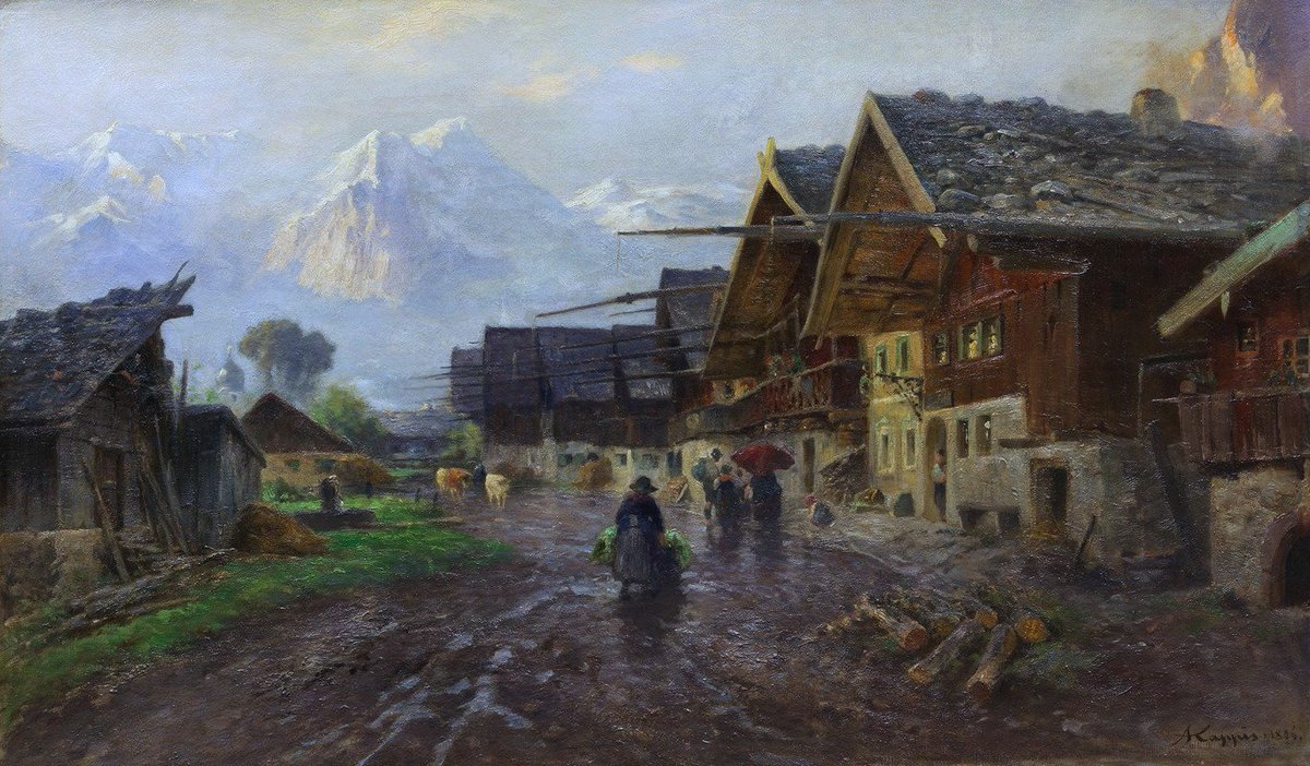 The Spring Street in Garmisch (1896) #art
🎨Albert Kappis