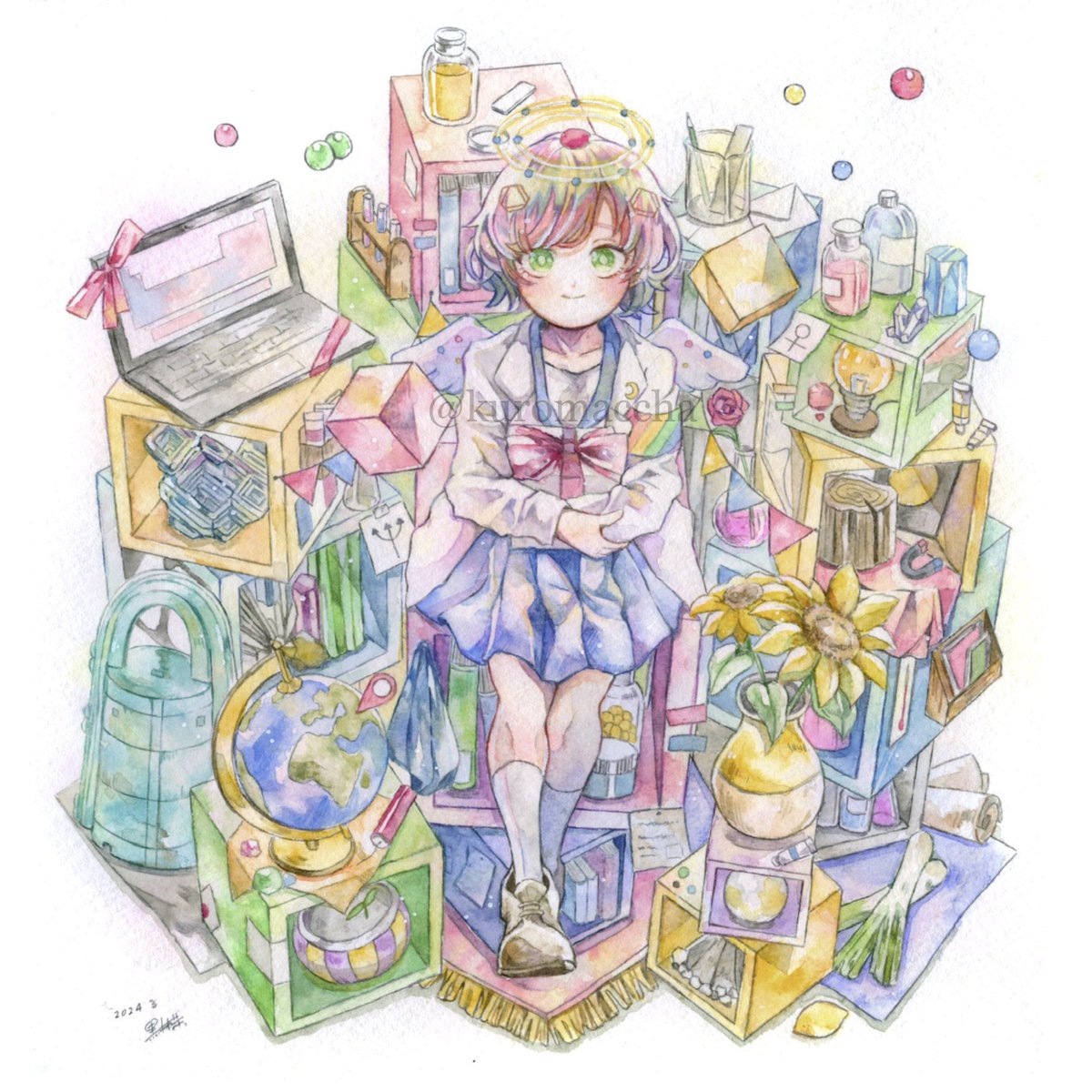 「Art train自分の描いた「お気に入りの絵を引用RT」で繋いでいくバトン企画」|黒抹茶🧪 コミティア144【J22b】のイラスト