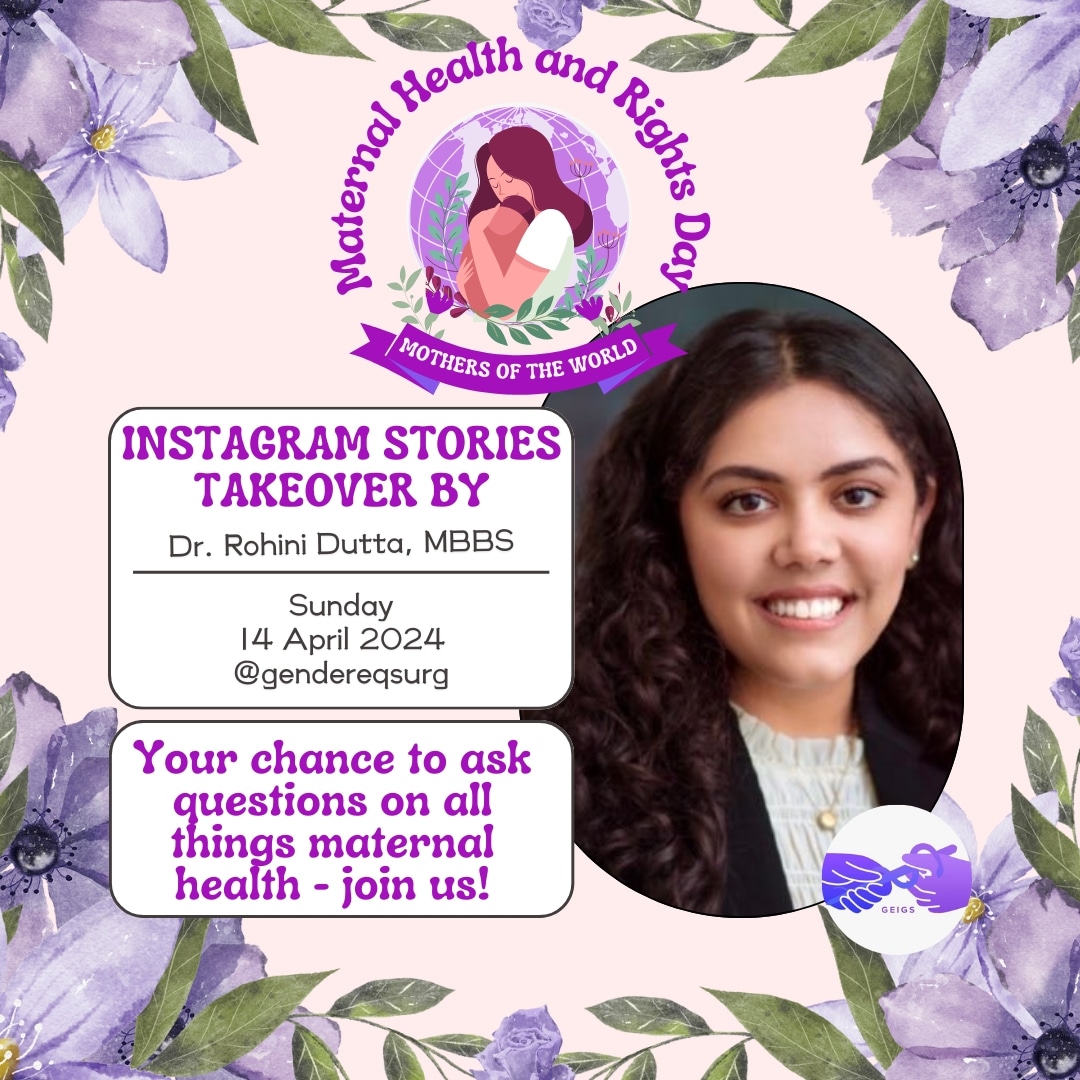 Today's the day! 🌟 @rohdutta is taking over our Instagram stories for an insightful Q&A session on maternal health and rights. Tune in, bring your questions, and join the conversation🤰✨ See you there!  #InstagramQnA #MaternalHealthMatters #AskDrRohini #GEIGS4MaternalHealth