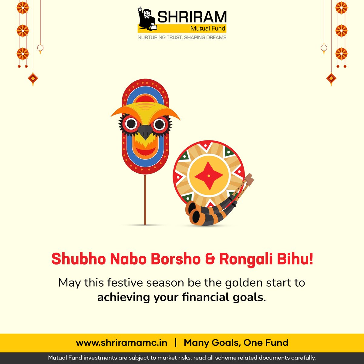 Shubho Nabo Borsho & Rongali Bihu! 

May your festivities be bountiful, and your financial dreams blossom 🌸 🎉🎊🎊

#ShubhoNaboBorsho #RongaliBihu #SIP #FinancialGrowth #Shriramamc #shrirammutualfund #mutualfundsahihai