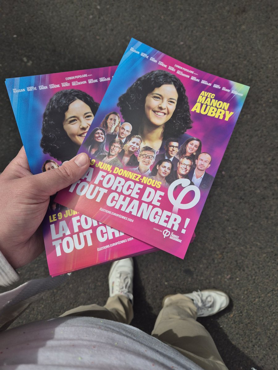 Aujourd'hui au marché de Montrouge pour donner la force de tout changer ✊️ Très bon accueil des montrougien•nes pour l'#UnionPopulaire avec @ManonAubryFr et contre le RN et Macron ! Le 9 juin onvoteinsoumis.fr et @AnnabelleHuet 🇪🇺