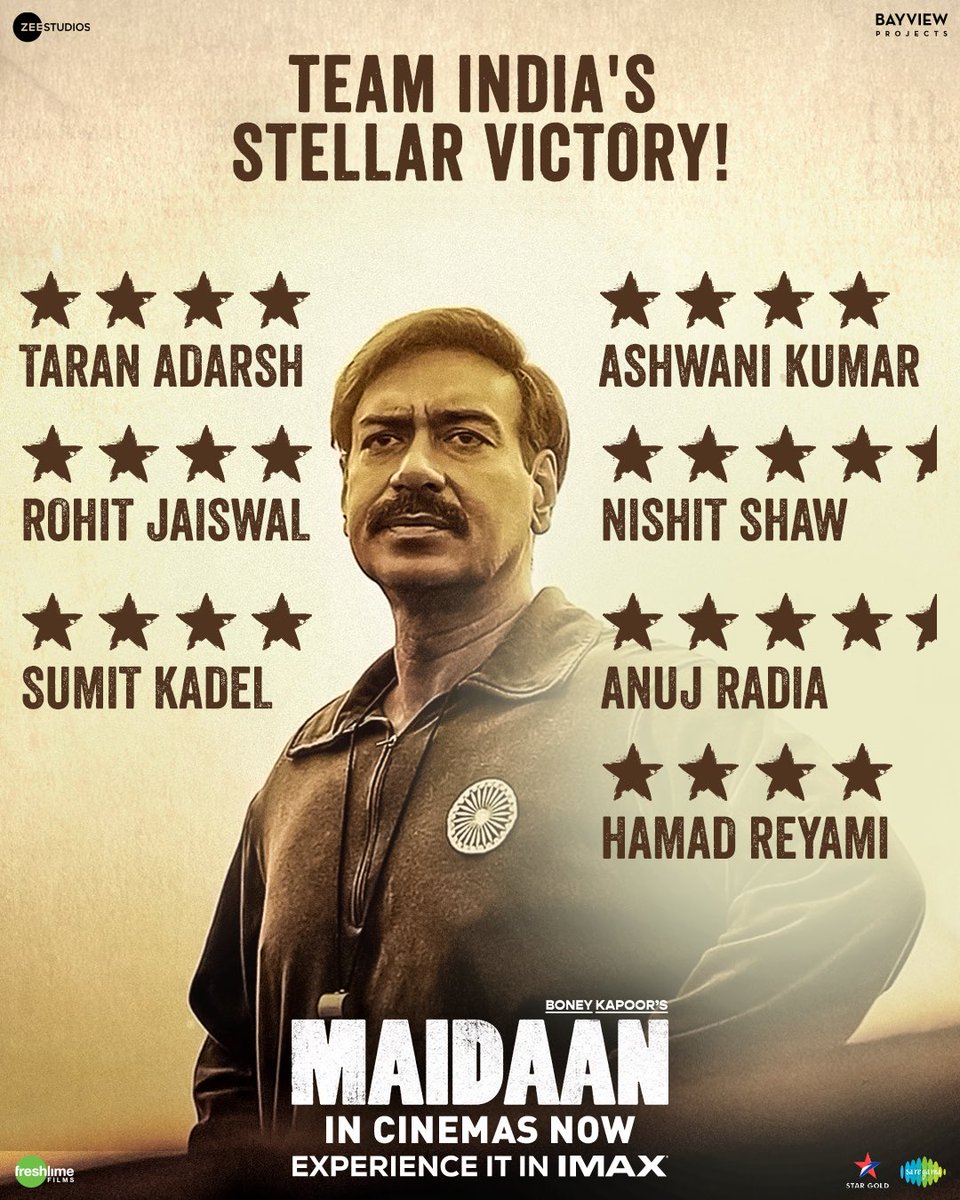 Power pack performance by @ajaydevgn in 
#MaidaanReview

MAIDAAN CONQUERING HEARTS