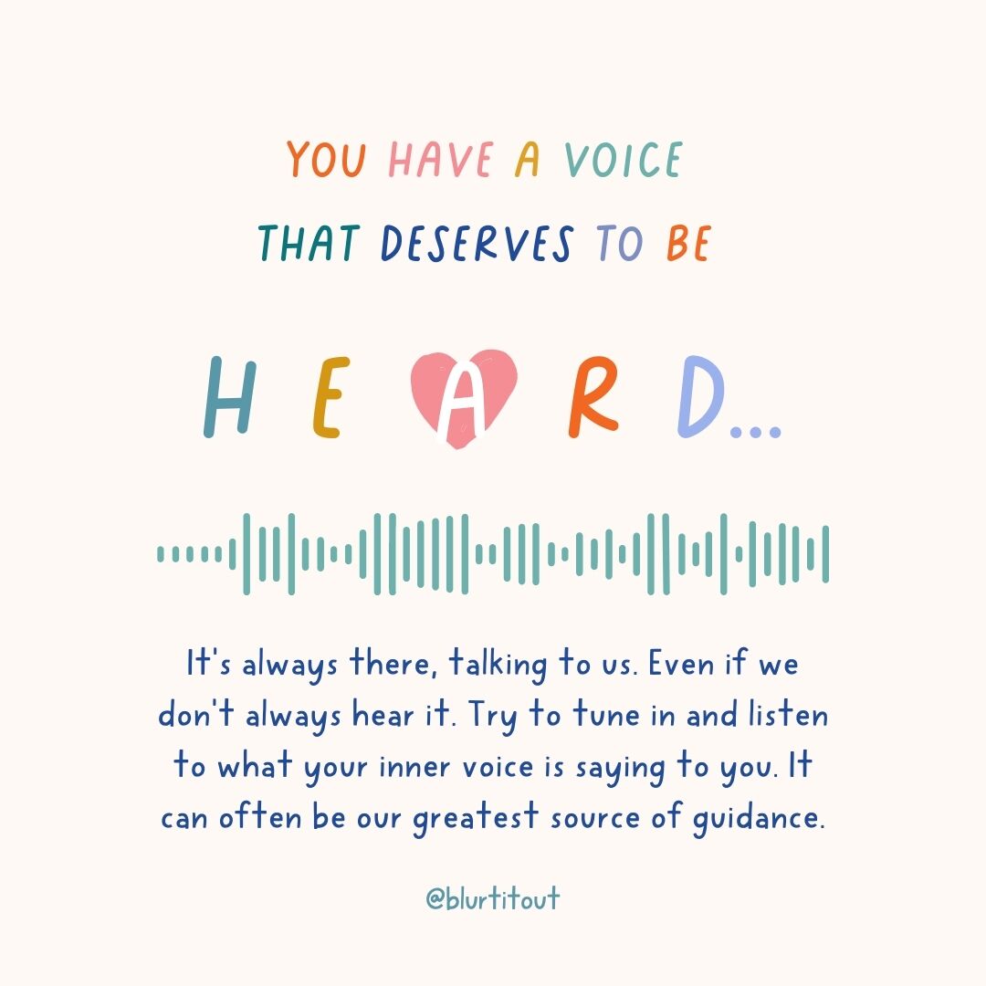 In the external noise, we sometimes lose touch with our inner voice. It's okay; it happens to us all. Take a moment to listen amidst the noise, to reconnect with that quiet wisdom within. It often holds the answers, the clarity, and the peace we seek. #BlurtItOut #InnerVoice