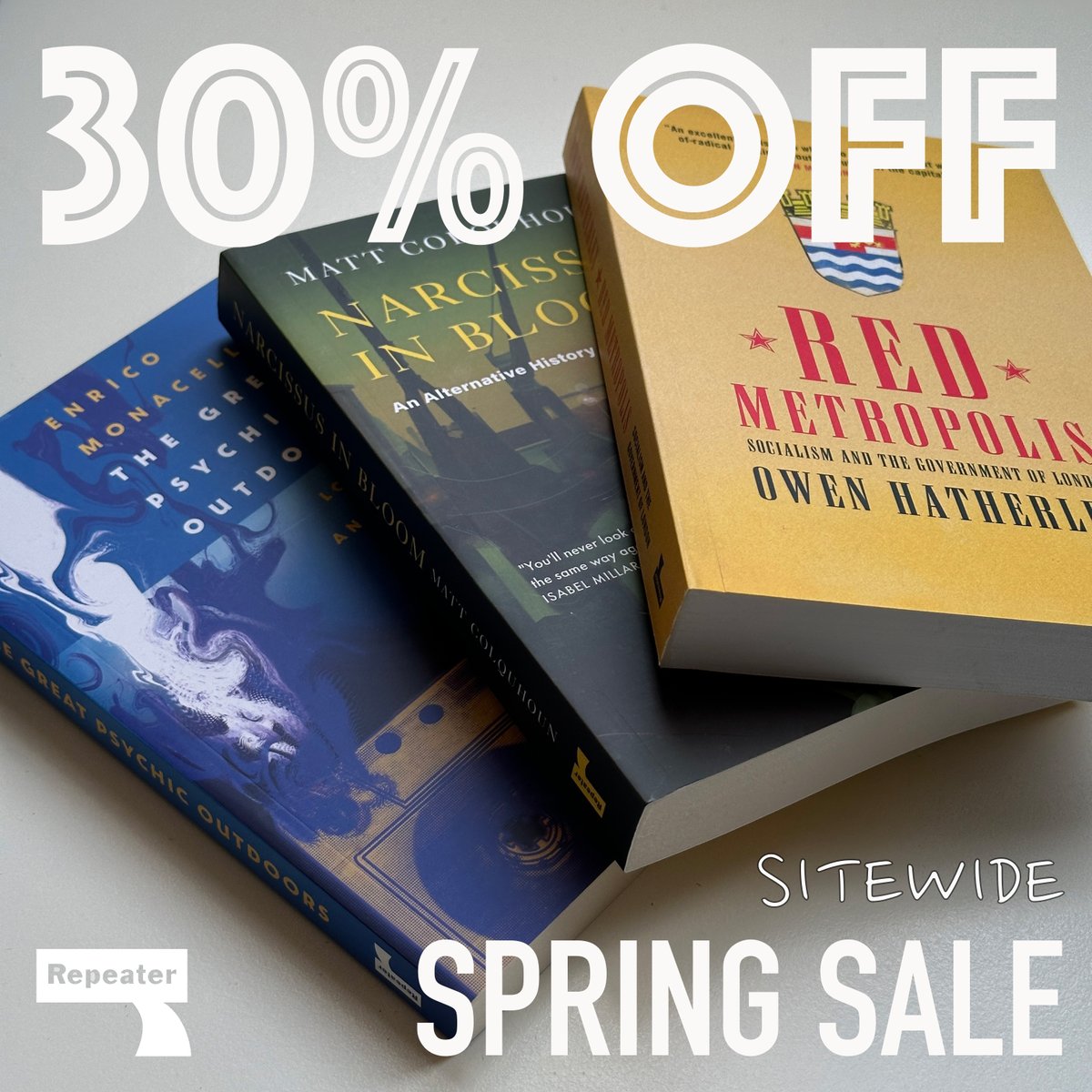 The Sun has finally decided to make an appearance, so why not head outside with a good book this spring? 30% off sitewide with code: spring30 over at repeaterbooks.com !
