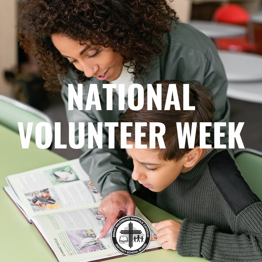 April 14-20 is National Volunteer Week! #BHNCDSB is grateful for our wonderful volunteers who share their time and skills. Thank you for your dedication to Catholic education.