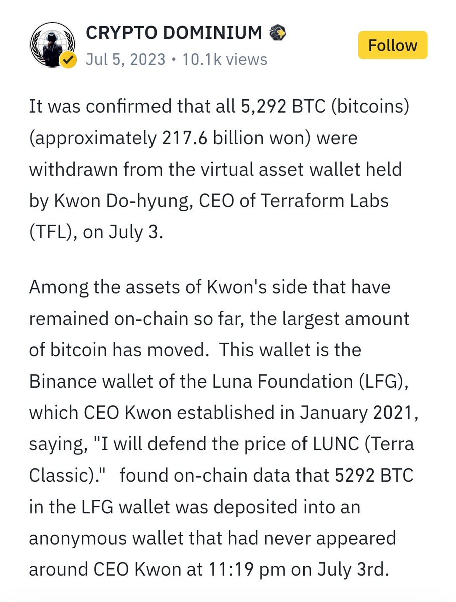 HiceHice2's tweet photo. I need #Lunc community help to check back where the LFG btc asset?
It has at least 2 times BTC transferred in BN. wallet and possibility this transaction from Terra's team.
1st: on 15.Sep.2022  , 3,313 BTC
2nd: on 3.July.2023 , 5,292 BTC

If we find where it is. #Repegpossible https://t.co/7pDPcJaBC0