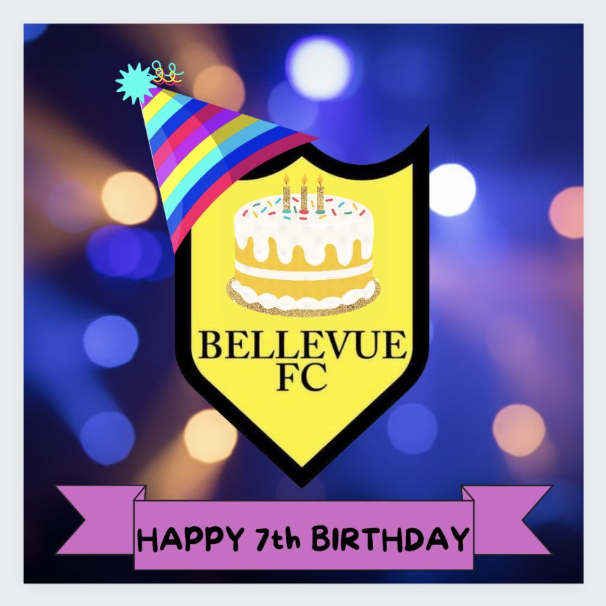 Rydyn ni'n 7 oed heddiw! Penblwydd Hapus i'n teulu Bellevue 💛🤍 We are 7 years old today! Happy Birthday to our Bellevue family 💛🤍 #UnClwbUnBoblUnedig #OneClubOnePeopleUnited