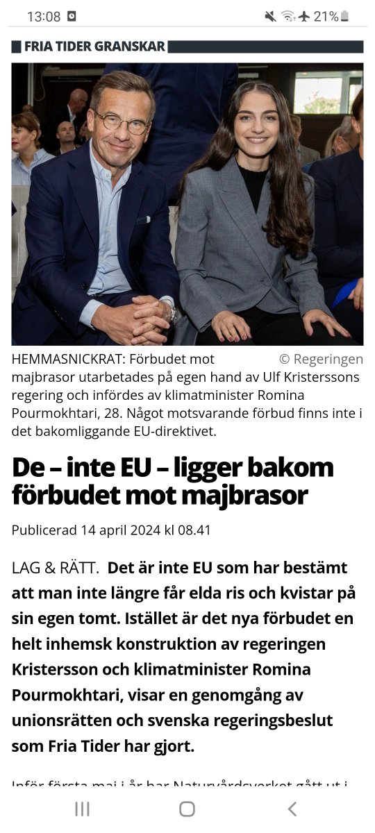 Man skyller alltså på EU när man vet att klimathysterin och lagarna man själv skapar är en bluff som gör folk förbannade...