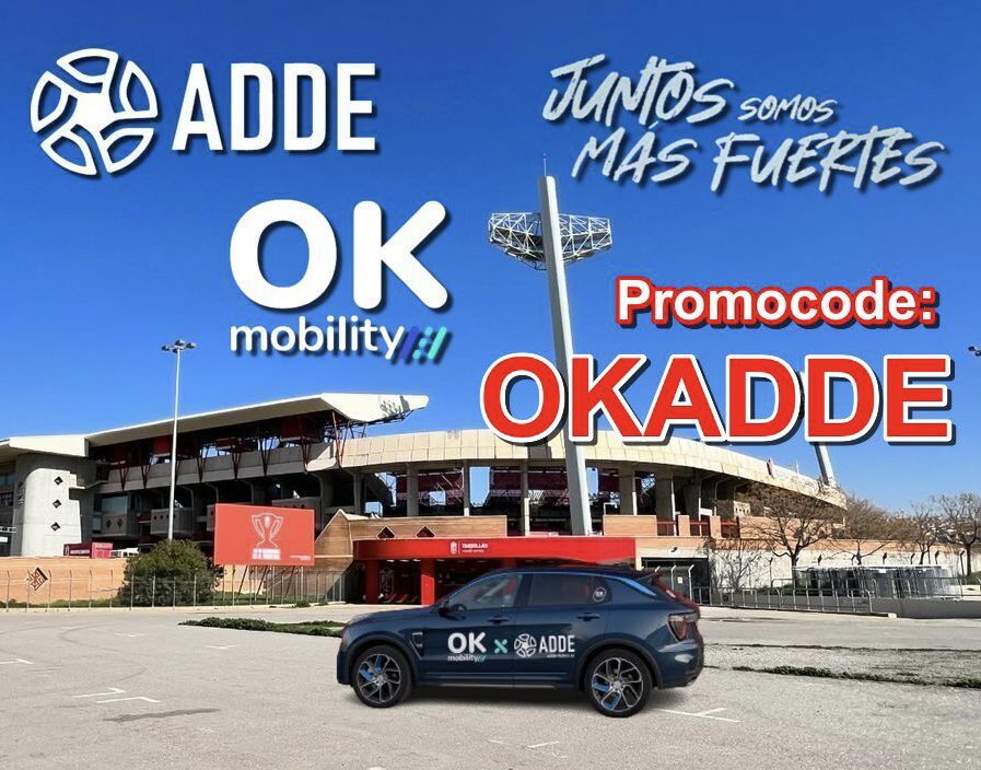 AddeFutbol's tweet photo. ¡NOS GUSTA IR AL FÚTBOL CON #OKMobility!

✅ Tarifa Premium
🚗 Amplia gama de vehículos 
👌🏻 Al mejor precio

Reserva ahora y benefíciate del dto. con nuestro promocode: ᴏᴋᴀᴅᴅᴇ

🆗: https://t.co/krHPIiw3Jc

#Alquila #Conduce #Disfruta
#SomosADDE #Fútbol https://t.co/sJCalrnqR0