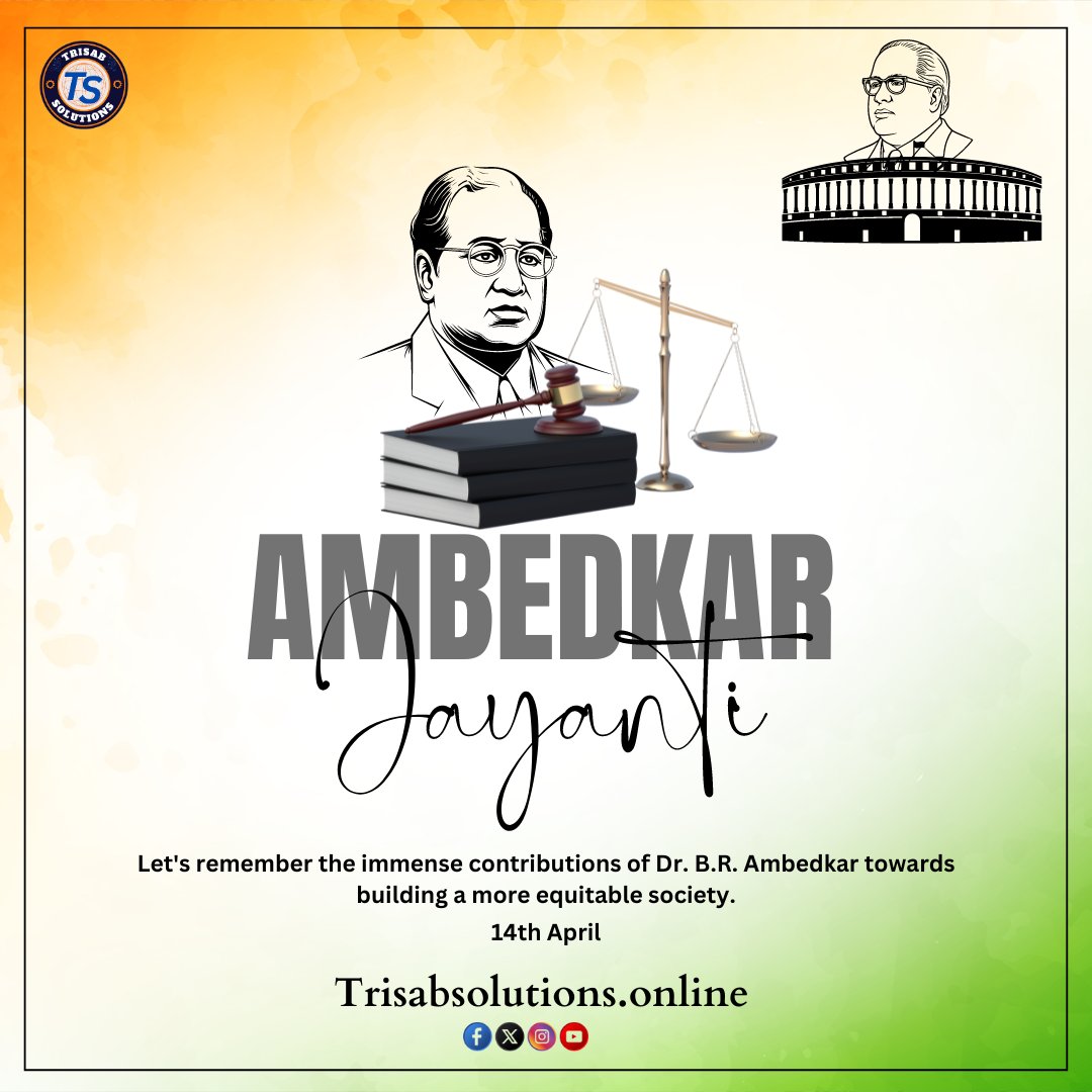 Trisabsolutions's tweet image. Dr. Ambedkar&apos;s vision of an India free from caste discrimination continues to inspire us. Trisabsolutions is committed to building a more inclusive and equitable society, just as Dr. Ambedkar envisioned.

#AmbedkarJayanti #SocialJustice #Equality #Trisabsolutions