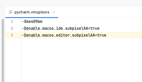 fmguler's tweet photo. Note to my future self: you're gonna need this, love you, xo

(PyCharm antialiasing on non retina external monitor sucks, this brings back subpixel aa to the IDE options) https://t.co/uY5b2ylscB