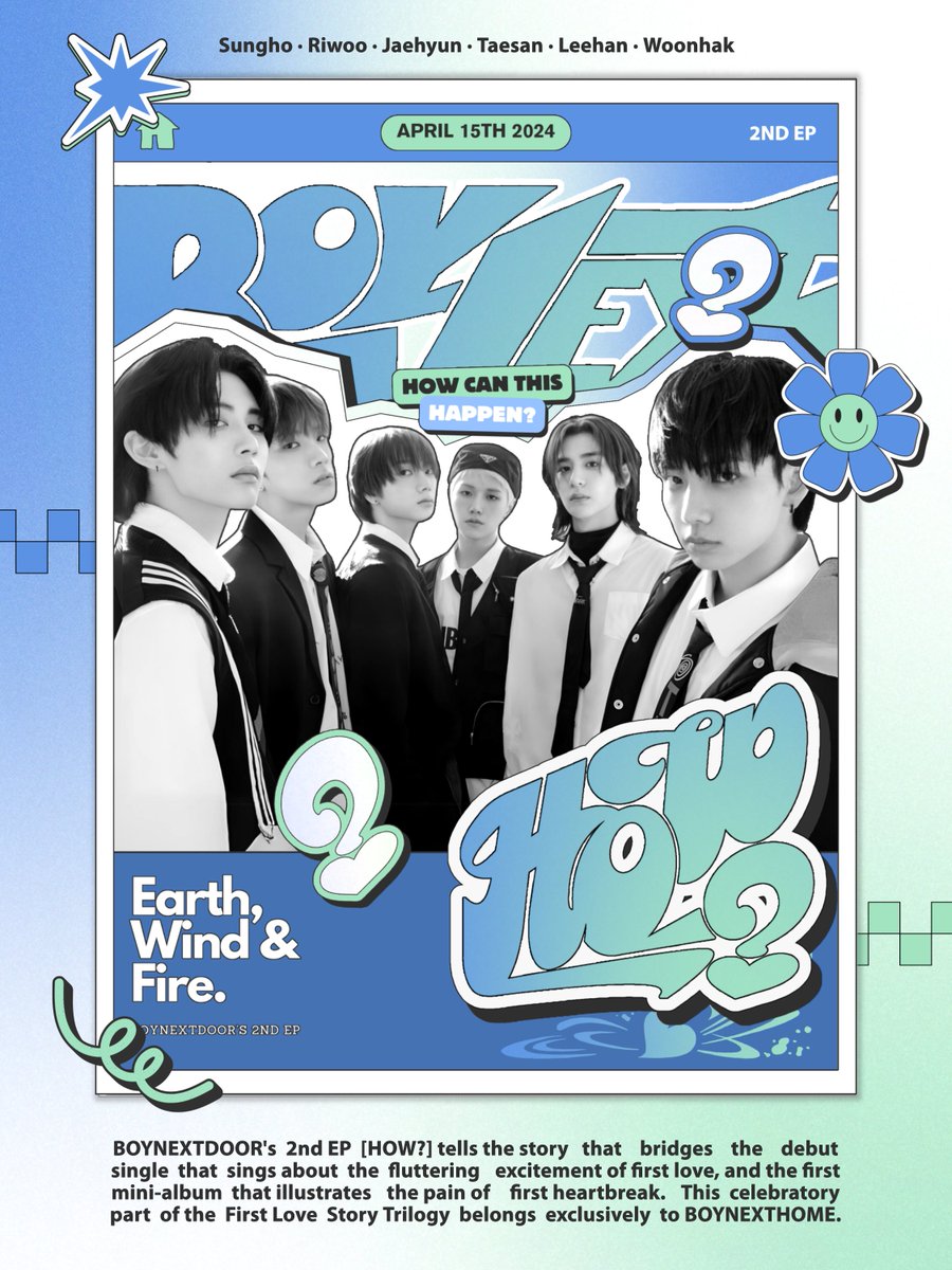 ️️ 
Caught between the heart's whispers and the mind's doubts, navigating the labyrinth of love. Introducing BOYNEXTDOOR's mini album: 'HOW?'. Experience the sensation as though you are the main character of this tale.
 ️️
