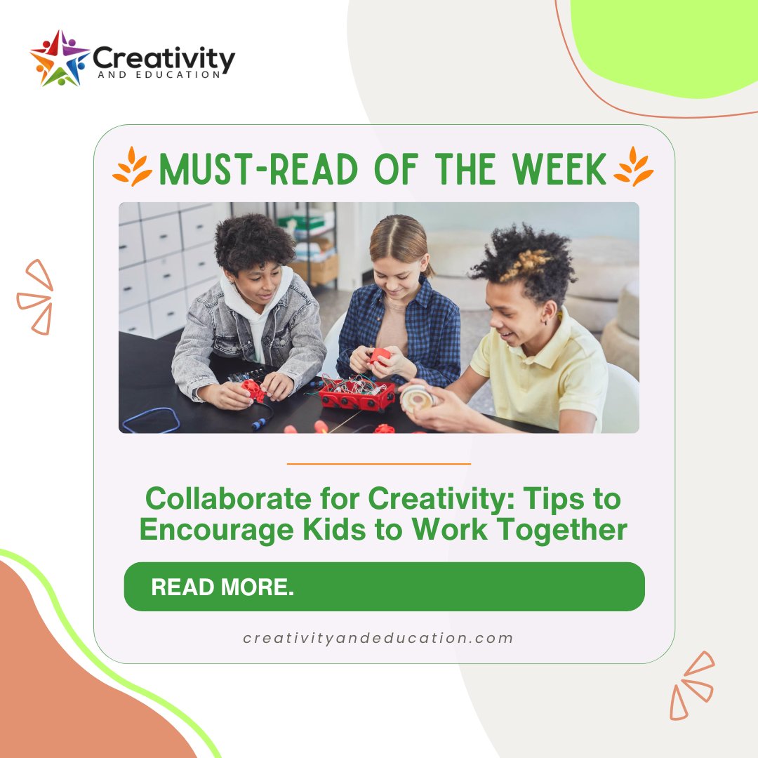 🎨 Calling all parents, educators, and creative minds! Unlock the power of collaboration with our latest post on fostering teamwork and creativity in kids. 💡 🔗 creativityandeducation.com/collaborate-fo… #CreativityandEducation #CollaborateForCreativity #TeamworkMakesTheDreamWork